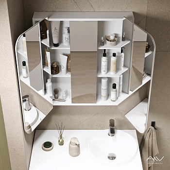 Зеркало-шкаф  800 Cosmetic белый Alavann